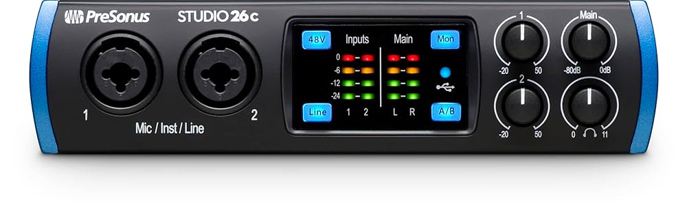 PreSonus Studio 26c 2x4, 192 kHz, USB Audio Interface with